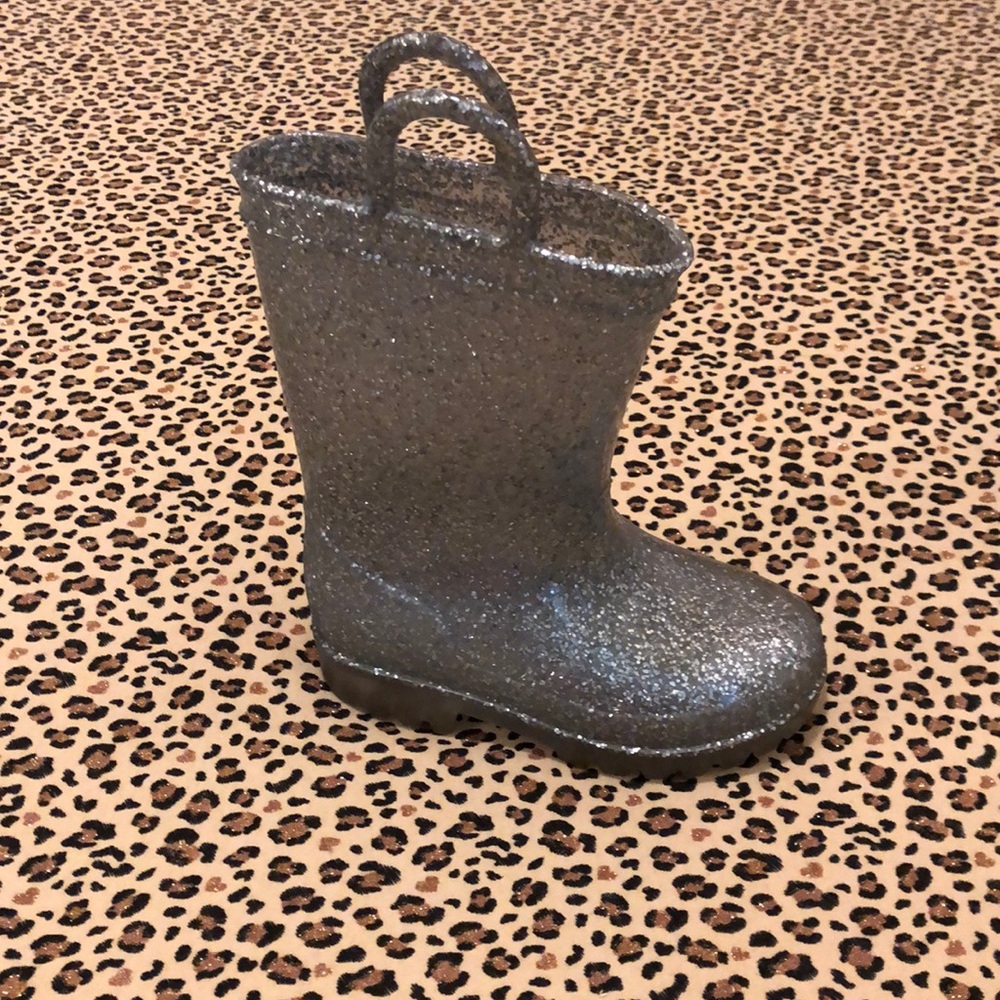 Baby girl glitter rain boots